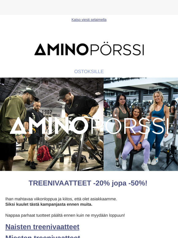 Treenivaatteet -20% jopa -50% + treenivarusteale! 😍