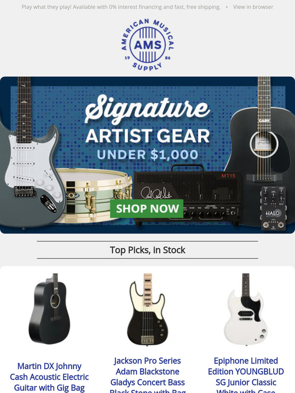 Signature Gear from Your Favorite Artists!