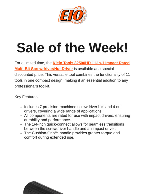 🛠️ One Week Only: Save on Klein’s 11-in-1 Impact Driver!