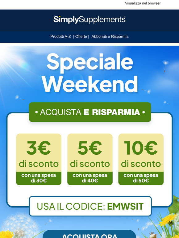 Offerte del weekend – Risparmia fino a 10 €