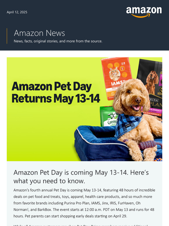 Amazon Pet Day is back for amazing deals from May 13-14