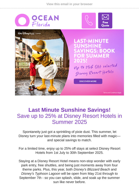 Last Minute Disney Deals from £999pp 🏰