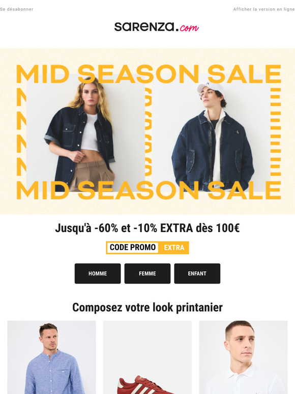 Votre vestiaire de printemps jusqu'à -60% 😎
