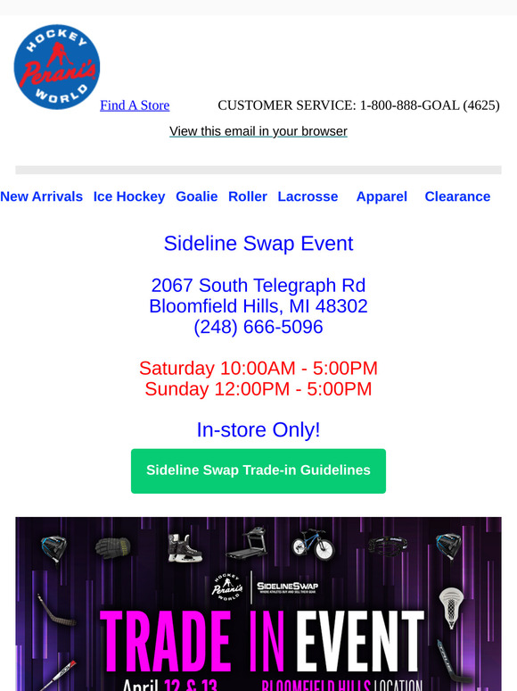 Sideline Swap Trade In Event starts today, don't miss out!