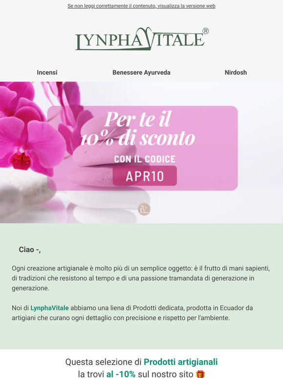 Hey —, per te il -10% di sconto!