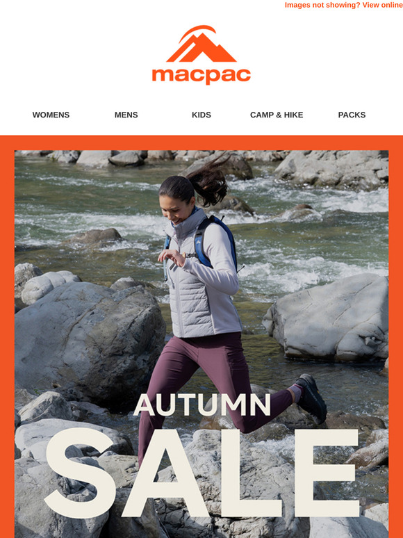 Up to 50% off Macpac Apparel