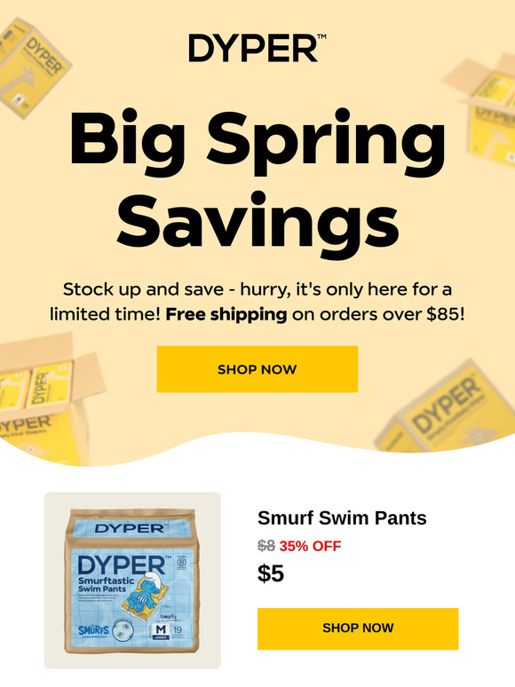 Up to 80% off during our HUGE Spring DYPER Sale! 🚨