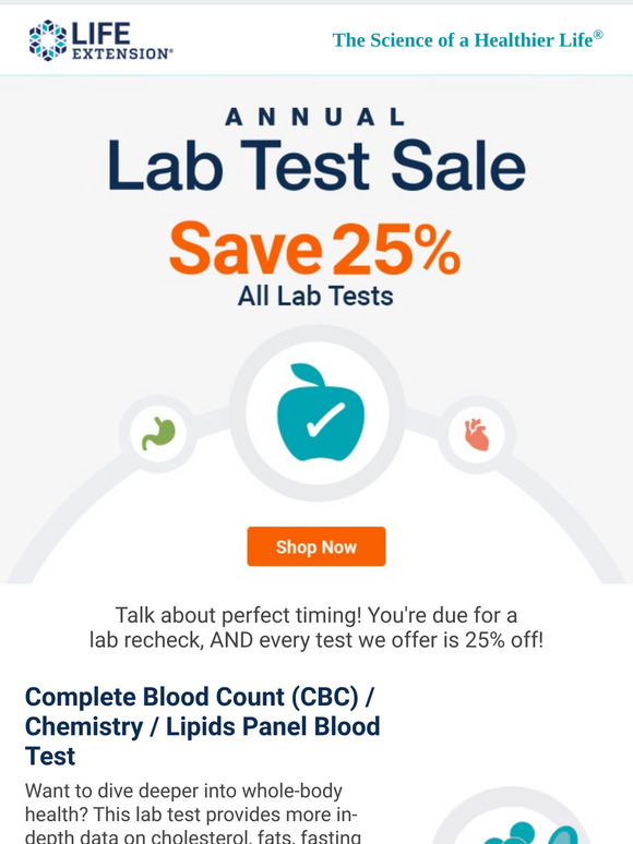 📈 [25% Off Lab Tests] It's Time for a Recheck