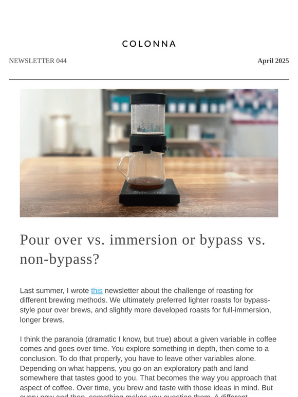 Pour over vs. immersion or bypass vs. non-bypass?