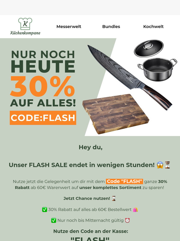 ⏳ Nur noch heute: 30% Rabatt auf ALLES!