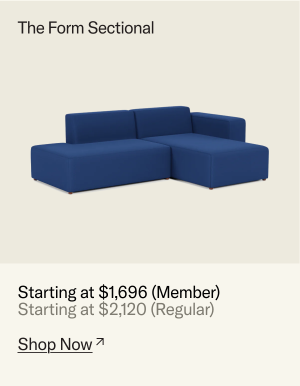 The Form Sectional. Member pricing starts at $1696.
