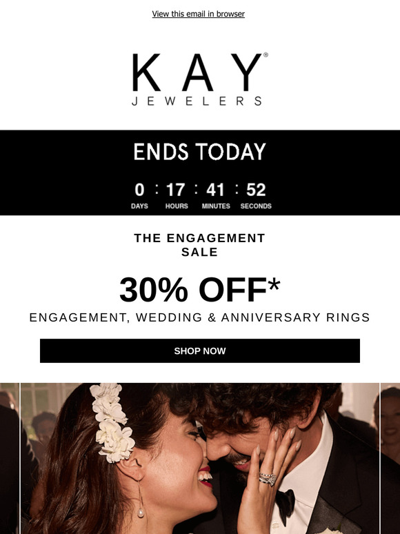 ENDS Today! 30% OFF* Engagement, Wedding & Anniversary Rings