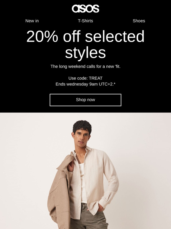 20% off selected styles