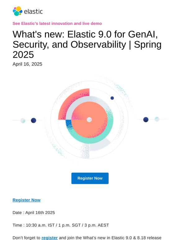 Last chance to register: What’s new in Elastic 9.0 & 8.18 release