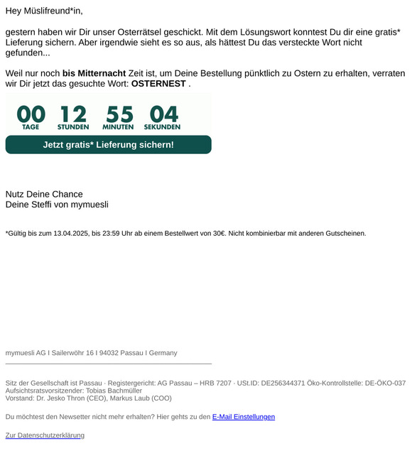🚨 Gratis* Lieferung endet heute!