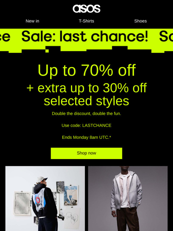 Final hours of Sale! Up to 30% extra off selected  styles