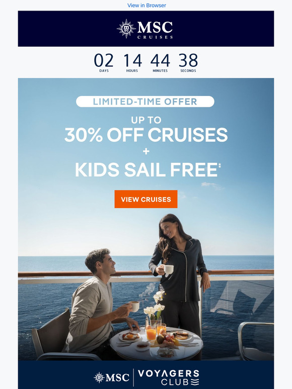 You + Up to 30% off Cruises = An Unforgettable Holiday