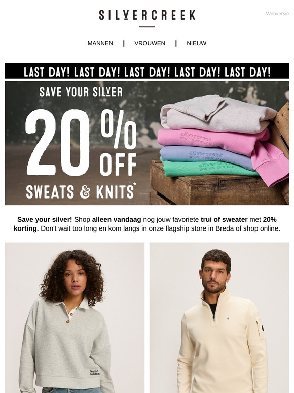 LAST DAY | 20% off sweats & knits!