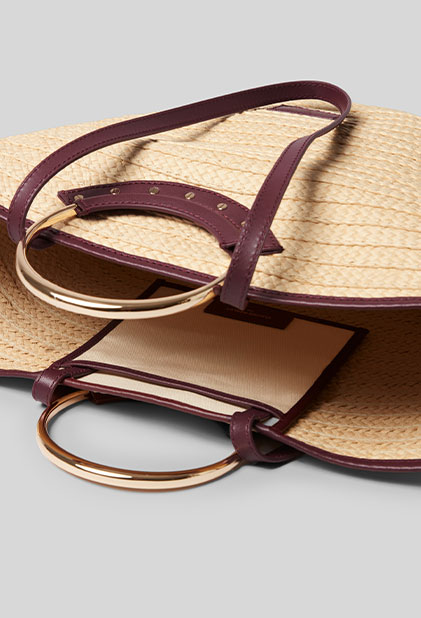 Panier raphia tressé à anses