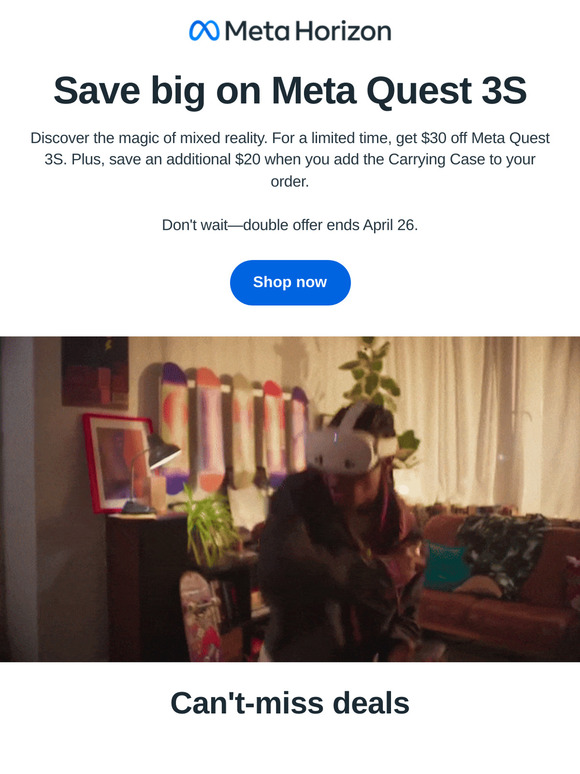 For a limited time, save $30 on Meta Quest 3S