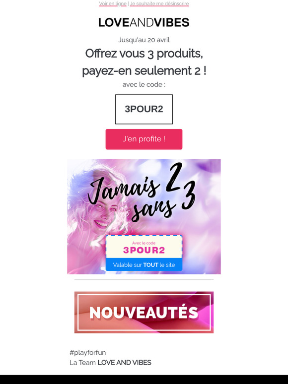 3 articles pour le prix de 2 !
