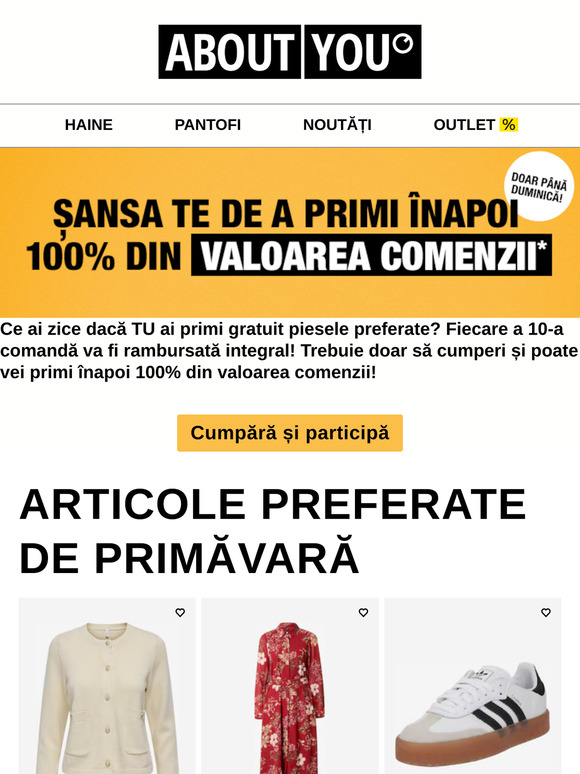 Azi e ultima zi în care mai ai șansa de a primi înapoi 100% din valoarea comenzii!