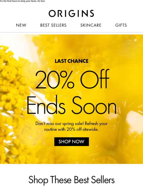 Last Chance: 20% Off Sitewide