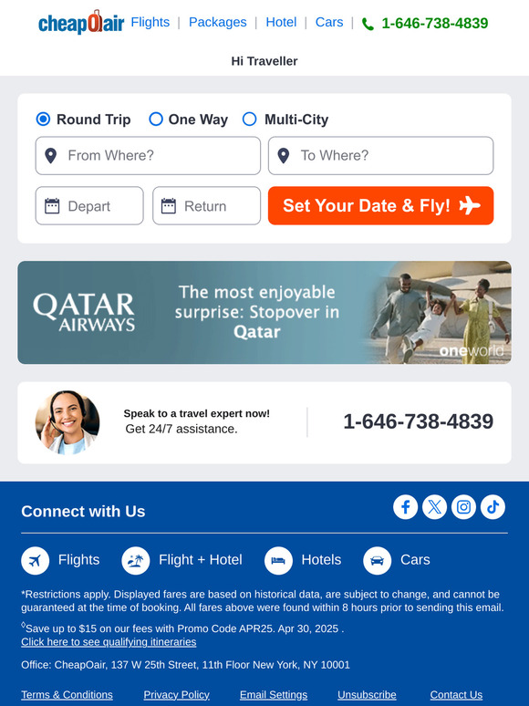 ✈  Discover Great Low Fares Today!