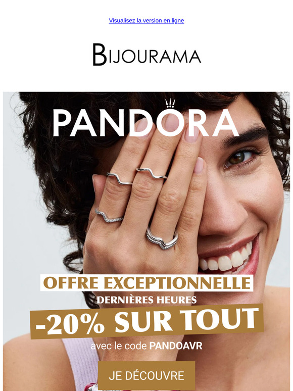 -20% sur Pandora jusqu'à ce soir seulement