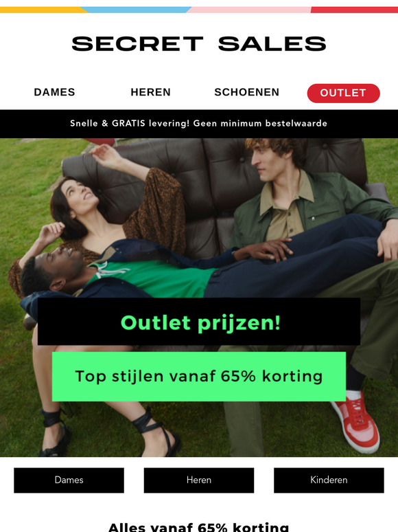 Outletopruiming! Vanaf 65% en nog meer korting