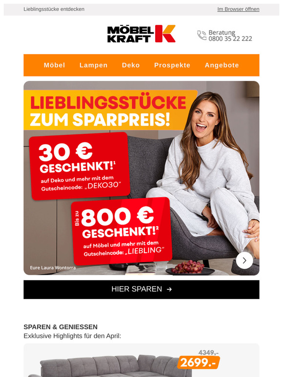 🌼 Sparpreis trifft Stil: 30€ Rabatt¹ auf Deko & Haushaltswaren + bis zu 800€² auf Möbel & Küchen!