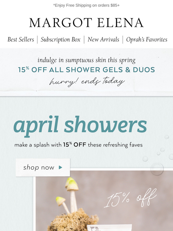 Last call: 15% OFF shower gels & duos