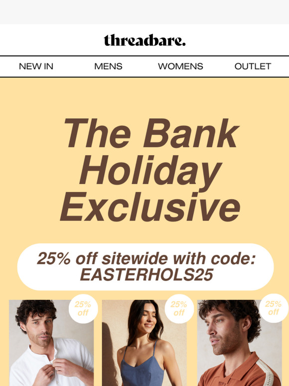 25% OFF Sitewide with Code EASTERHOLS25