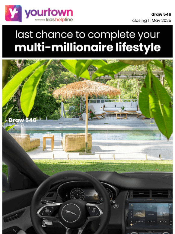 Last chance to win a $300K car for your $3.2 Million Prize Home!