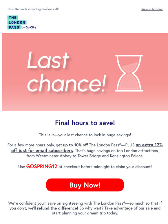 Last Chance – Your 12% Off Ends Tonight! ⏰