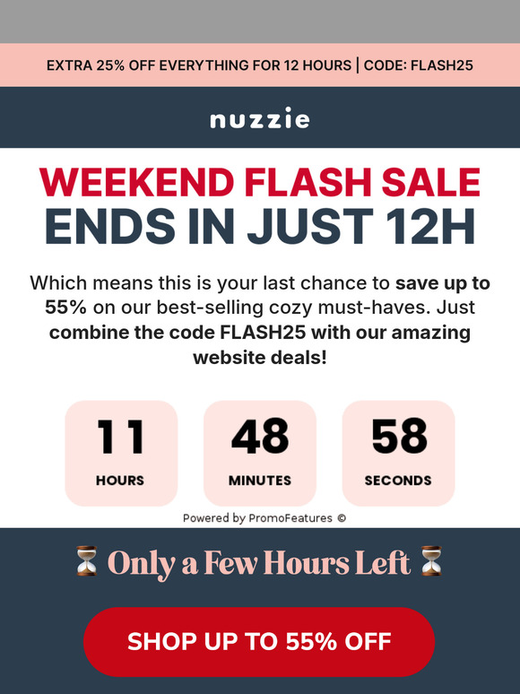 ⏳ Only 12 Hours Left! Up To 55% OFF Nuzzie Weighted Blankets Ends Soon!