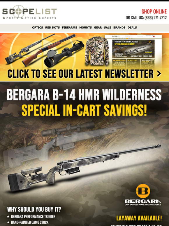 Shop Special Offers on Bergara, Tikka, Sako & More Best-Selling Hunting Rifles!