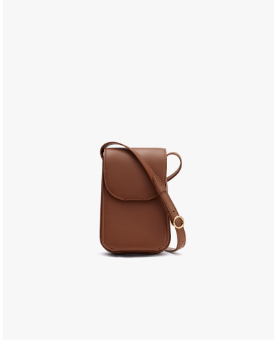 Concertina Phone Bag Dark Chestnut