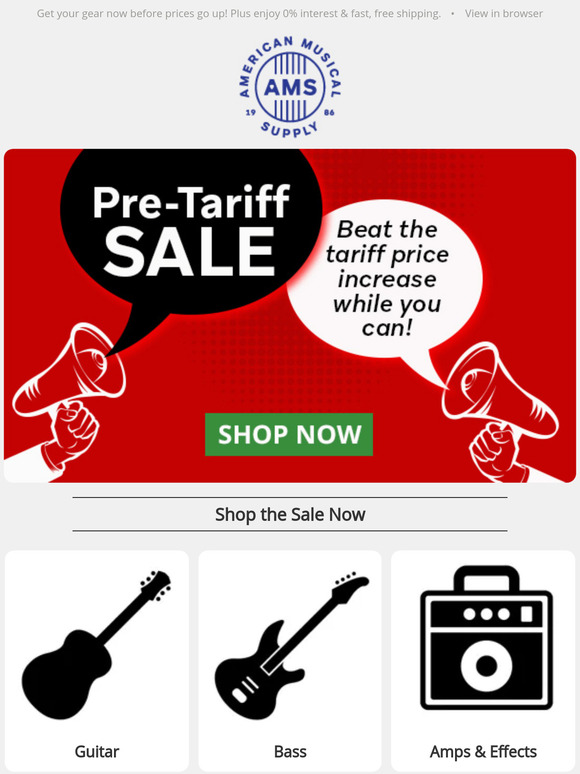 Pre-Tariff SALE ⚡ Beat the Price Increases Today!