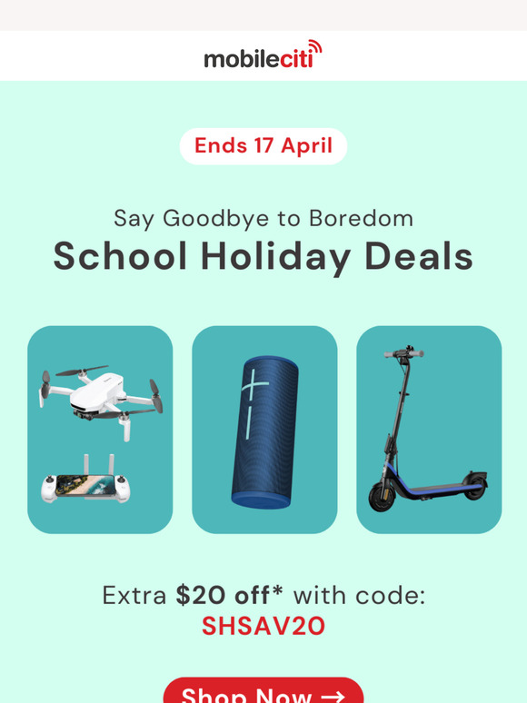 🎉 School Holiday Fun with Extra $20 Off*
