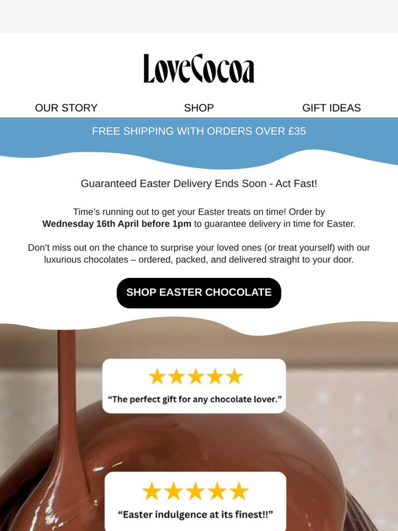 Guaranteed Easter Delivery Ends Soon!