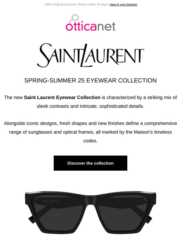 SAINT LAURENT: sleek contrasts and sophisticated details.