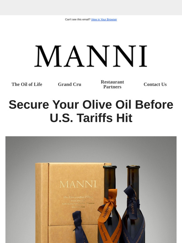 Secure Your Olive Oil Before U.S. Tariffs Hit