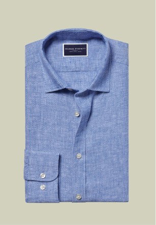 Pure Linen Shirt - Cobalt Blue