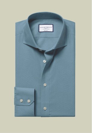 Non-Iron Stretch Poplin Shirt - Airforce Blue