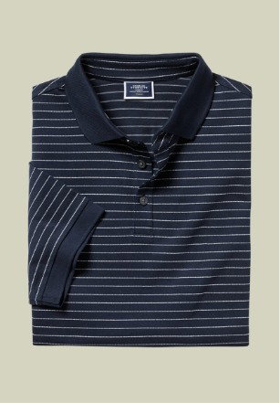 Pique Polo - Navy & White