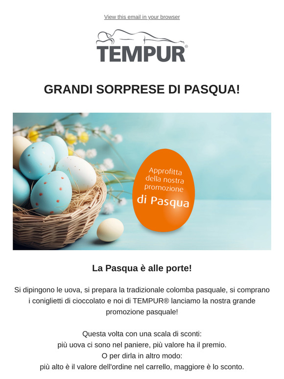 Privati_Grande promo di Pasqua! Risparmia da 50 a 750 € a seconda della tua spesa!