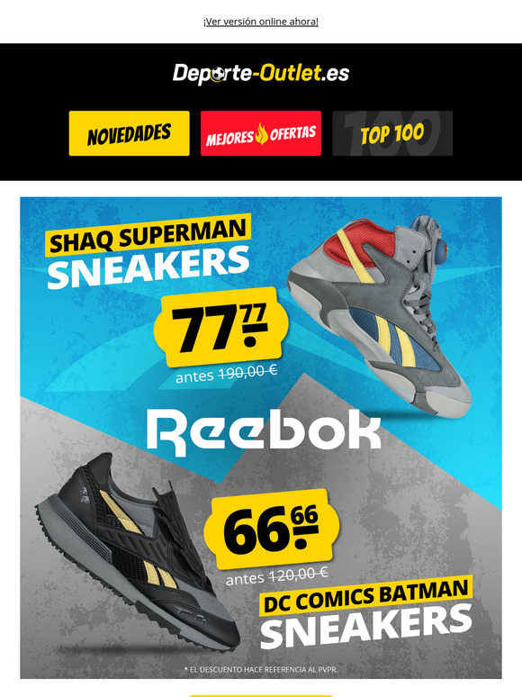 Desde 66,66 €: Reebok Batman / Superman Sneaker 🦸‍♂️