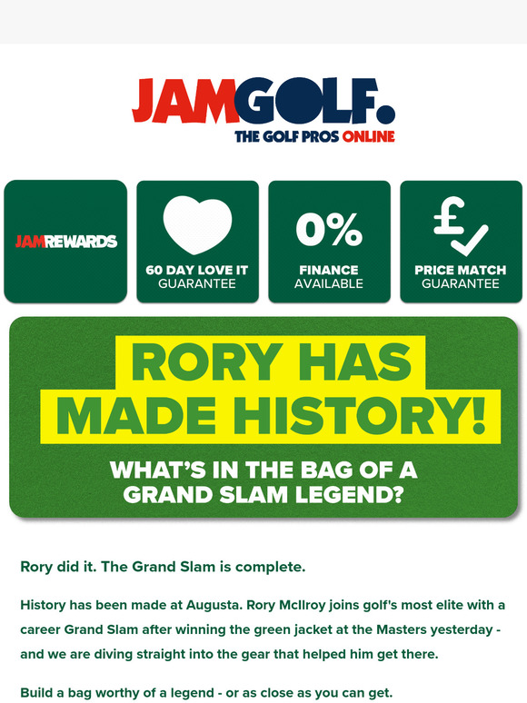 🏆 Build Rory’s bag – The Grand Slam setup is here