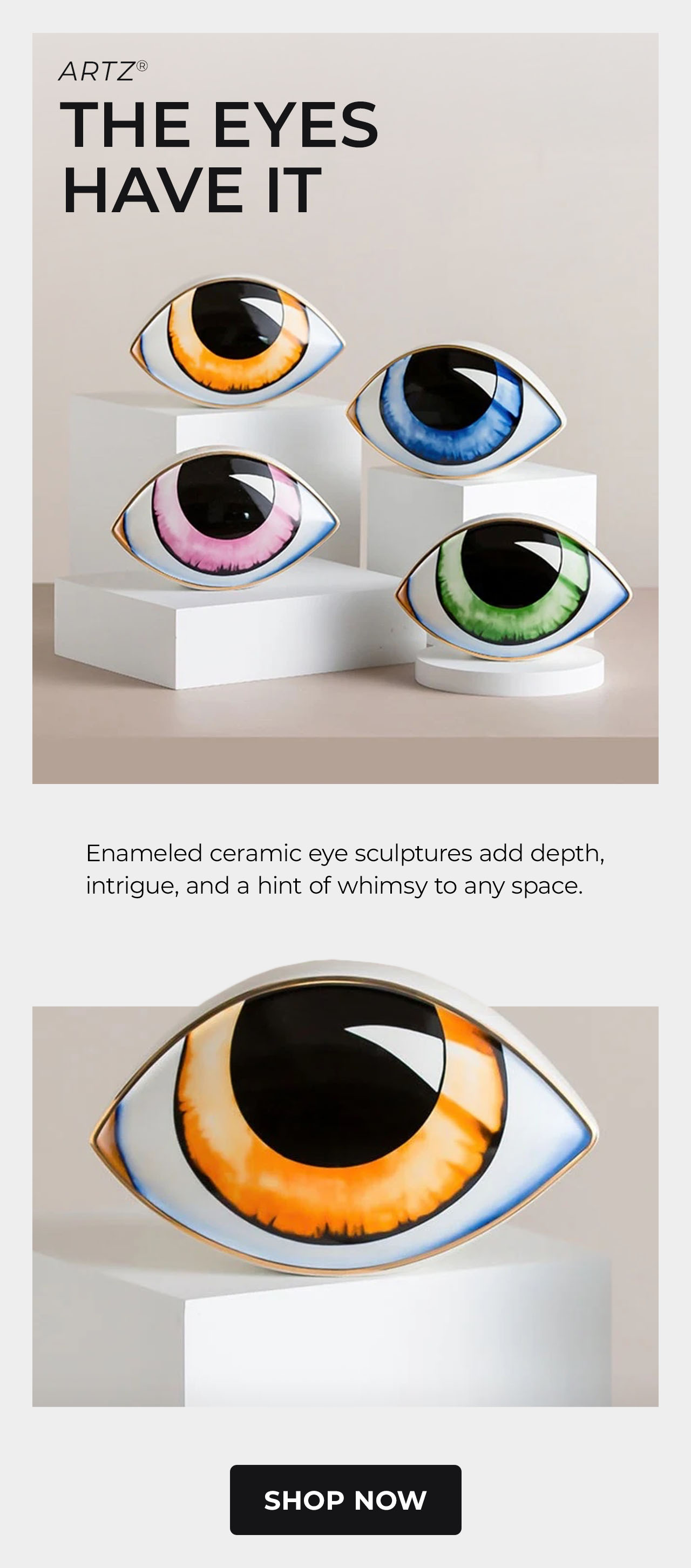 ArtZ® Ceramic Eye Sculpture
